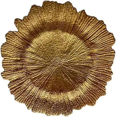 13" Gold Sunburst Glass Charger - Item #570002-1