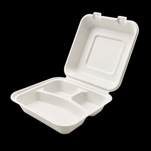 8" × 8" 3-Compartment Food Storage Container – Item #29993-1