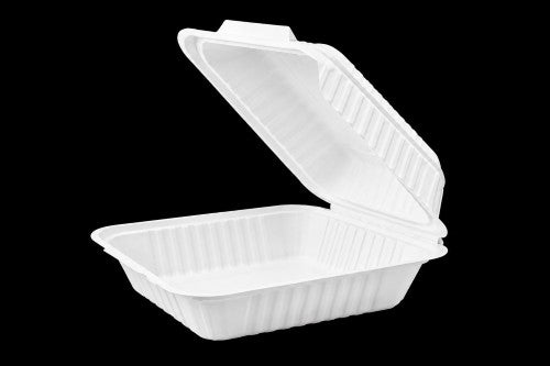 9" × 9" Bagasse Clamshell Food Container – Item #29994-1