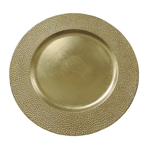 13" Gold Pebble Rim Charger Plate – Item #55753