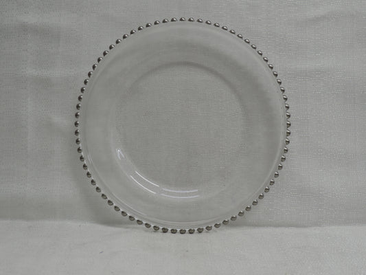 13" Silver Beaded Glass Charger Plate - Item #547552-1