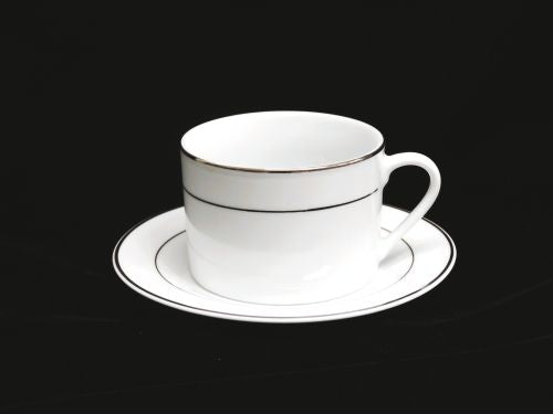 10 oz Silver Line Cup and Saucer – Madison - Item #54770