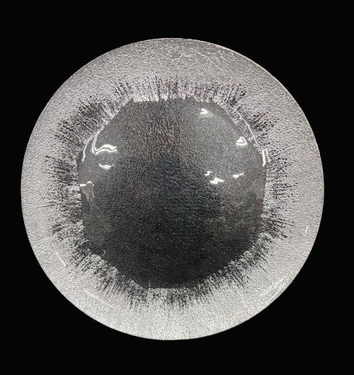 13" Silver Foil Rim Glass Charger - Item #55088-1