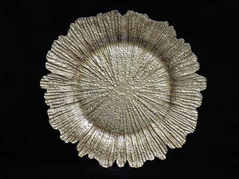13" Gold Sunburst Glass Charger - Item #570002-1