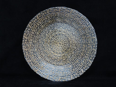 13" Gold Web Motif Glass Charger Plate - 570006-1