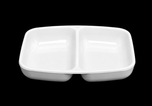 3.7" x 3" 2-Section Melamine Sauce Dish Item #57024
