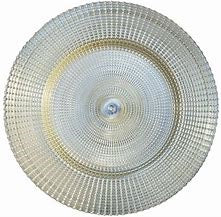 13" Silver Grid Studded Plastic Charger Plate - Item #59717