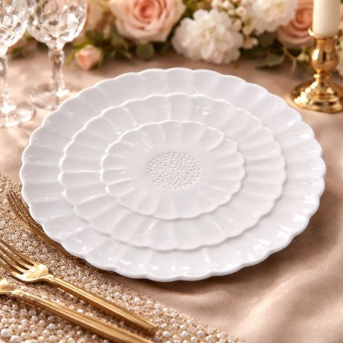 11.5" White Flower Plate - Item #66279