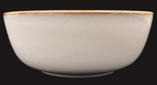 5.5" Round Bowl Grey Brown Bowl with Brown Rim - Item #67317
