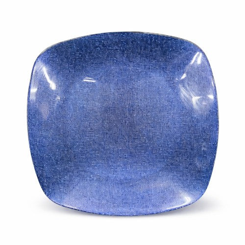 7.75" Square Blue Glitter Salad Plate - Item #68337