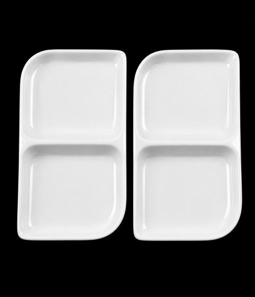 7" x 4" Two-Sectional Plate – Gold Rim - Item #67983
