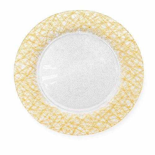 13" Gold Band Glass Charger - Item #68146