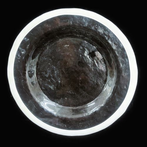 13" Clear White Rim Glass Charger Plate - Item #68278