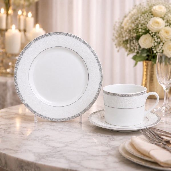 7.5 oz. Cup and Saucer Madison Silver Line - Item #54348