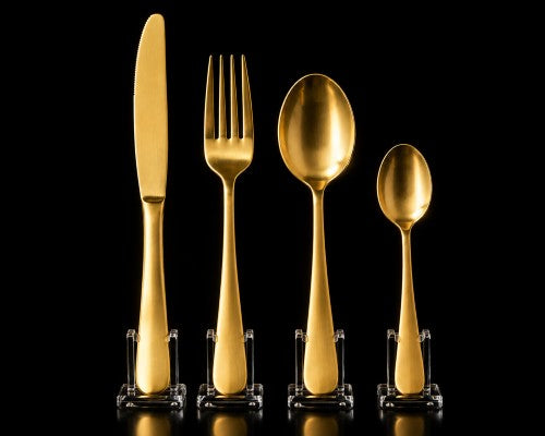 Gold Stainless Steel Cutlery Set – 4-Piece | Item #21901