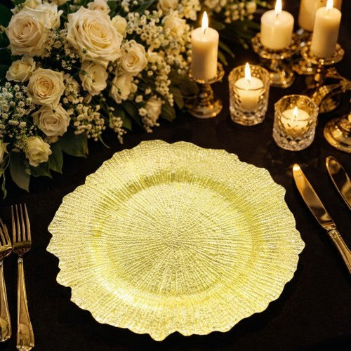 14" Sunburst Glass Charger Plate - Item #21937