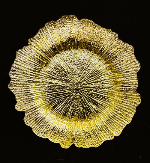 14" Sunburst Glass Charger Plate - Item #21937