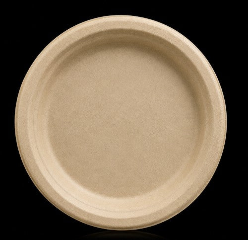 6" Round Brown Sugarcane Plate – Item #29999