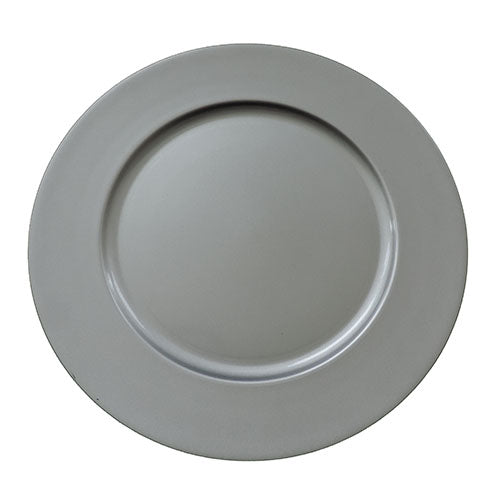 13" Silver Glitter Charger Plate Plastic - Item #50775