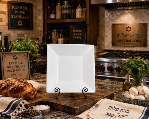 4" White Square Melamine Plate Item #51572