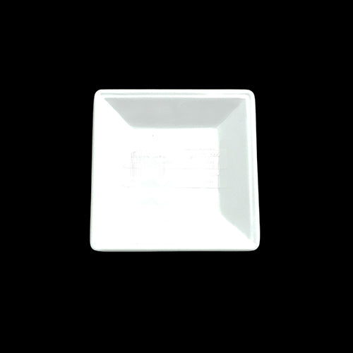 4" White Square Melamine Plate Item #51572