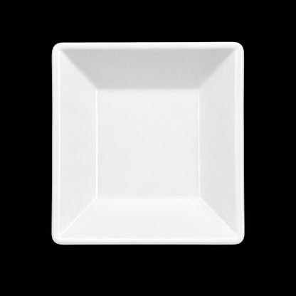 4" White Square Melamine Plate Item #51572