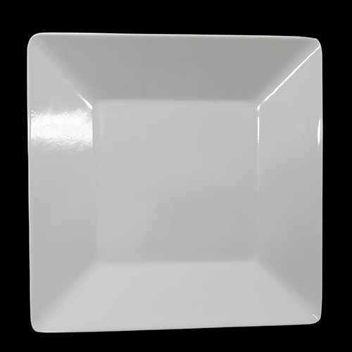 10.5" x 10.5" White Square Melamine Plate Item #51575