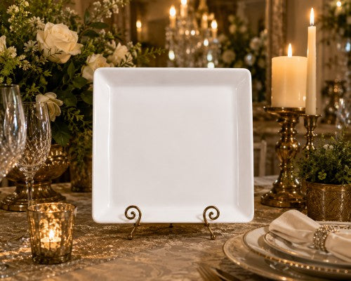 12.2" x 12.2" White Square Melamine Plate/Platter – Item #51578-1
