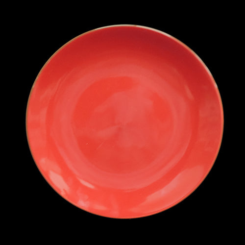 8 INCH RED PLATE WITH BROWN RIM Item #515831