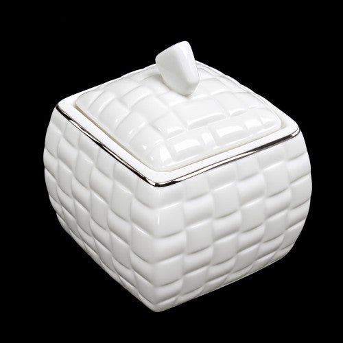 5" x 4" White Porcelain Sugar Pot with Lid – Item #51976