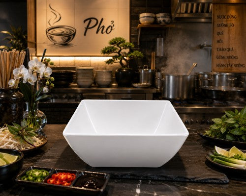 7.5" x 7.5" Square White Melamine Bowl Item #52226 & 52226-1