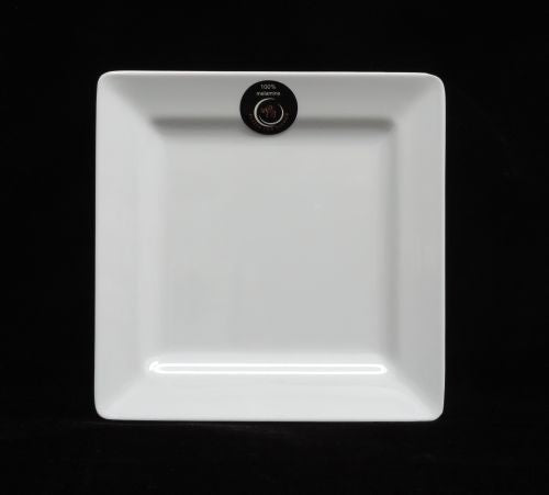 7" x 7" Square White Melamine Plate Item #52224-1