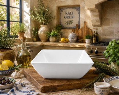 6" x 6" Square White Melamine Bowl Item #52225 & 52225-1