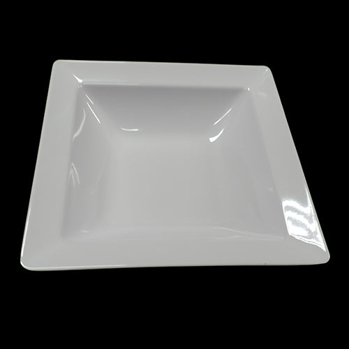 8.5" Square White Melamine Deep Plate Item #52229