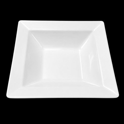 8.5" Square White Melamine Deep Plate Item #52229