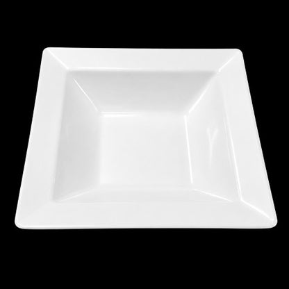 8.5" Square White Melamine Deep Plate Item #52229