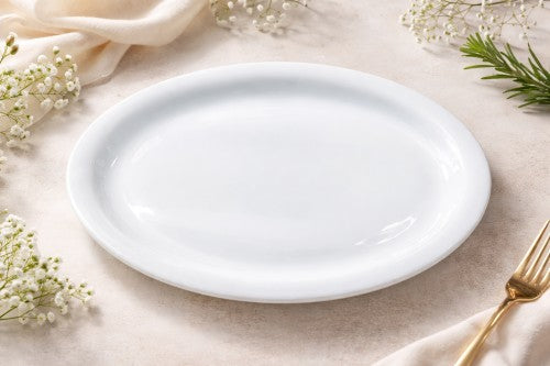 14x9.5" Off White Rectangular Platter - Item #68102