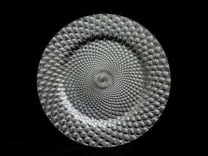 13" Silver Peacock Plastic Charger Plate - Item #53737-1