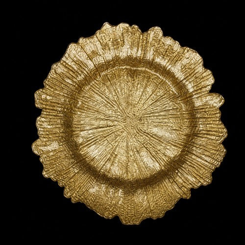 13" Gold Sunburst Plastic Charger Plate - Item #53738-1