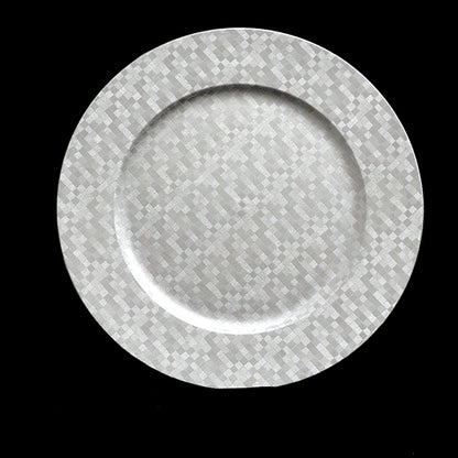 13" Silver Pixel Plastic Charger Plate - Item #53770