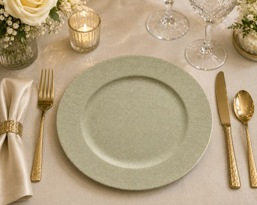 13" Gold Pressed Design Charger - Item #54257