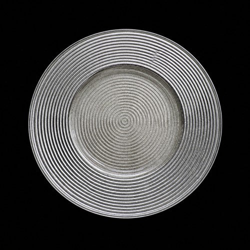 13" Silver Rope Glass Charger Plate - Item #54761-1