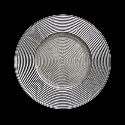 13" Silver Rope Glass Charger Plate - Item #54761-1