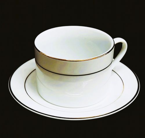 10 oz. Cup and Saucer with Gold Trim - Item #54769