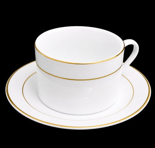10 oz. Cup and Saucer with Gold Trim - Item #54769
