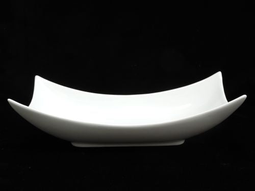 14.75" × 6.75" White Curved Rectangular Bowl - Item #54984