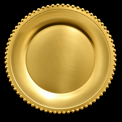 13" Gold Beaded Charger Plate – Item #55082