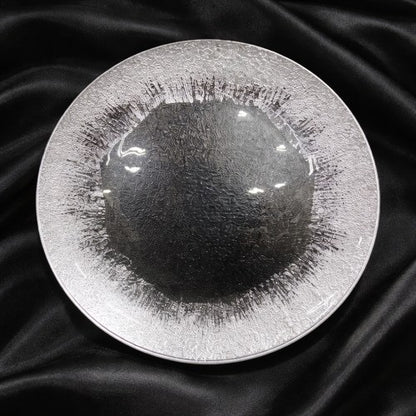 13" Silver Foil Rim Glass Charger - Item #55088-1