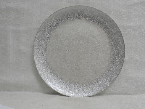 13" Silver Foil Rim Glass Charger - Item #55088-1