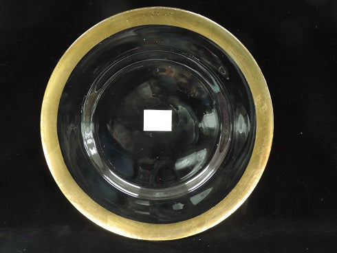 13" Gold Thick Rim Foil Glass Charger Plate - Item #55090